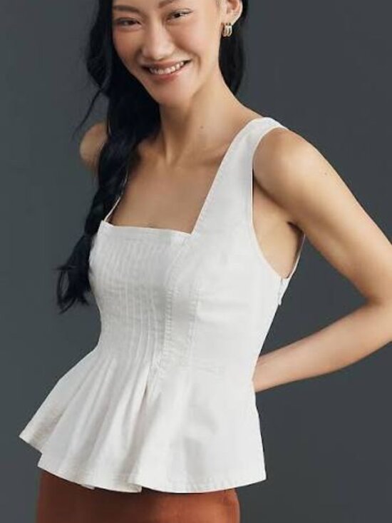 Pilcro Tops - Anthropologie Pilcro Sleeveless Reworked Peplum Top